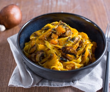 Pâtes à la citrouille et aux champignons