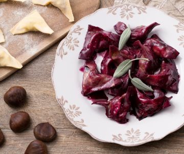 Raviolis aux châtaignes et saucisse