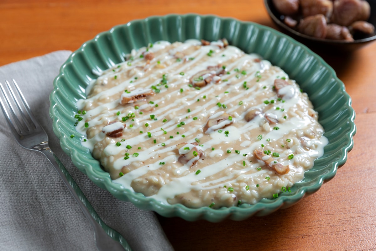 Risotto aux marrons avec fondue de castelmagno