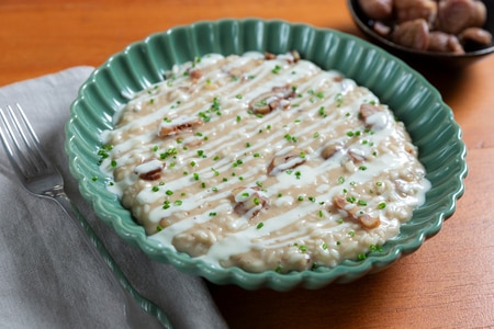 Risotto aux marrons avec fondue de castelmagno