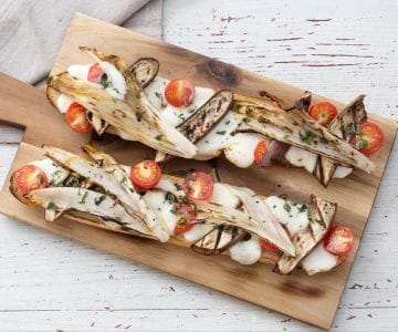 Croûton aux légumes et fromage