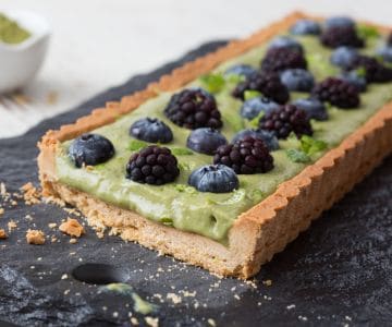 Tarte à la crème de thé matcha