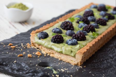 Tarte à la crème de thé matcha