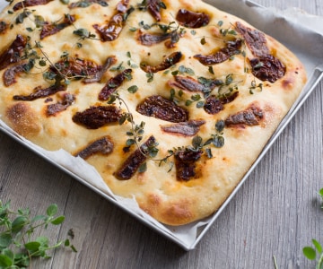Focaccia de semoule avec levain
