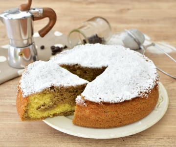 Gâteau marbré à la noix de coco et au café