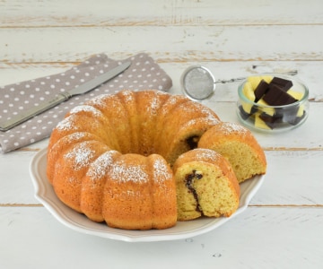 Gâteau marbré aux deux chocolats