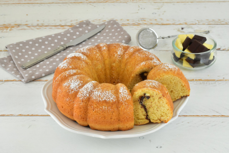 Gâteau marbré aux deux chocolats