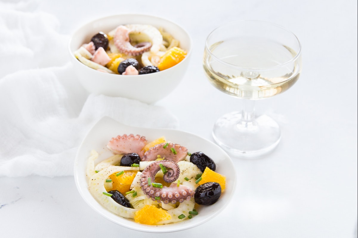 Salade de poulpe avec fenouil et oranges