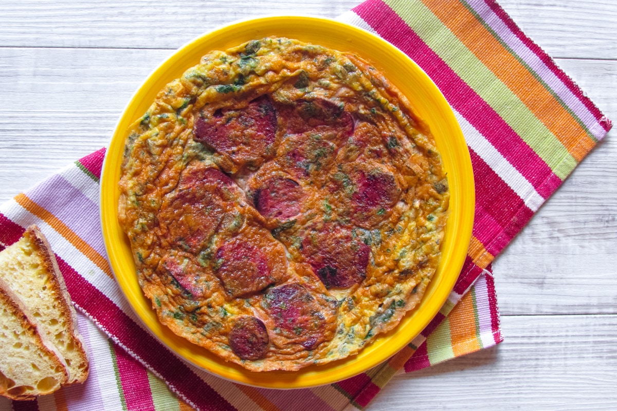 Omelette de betteraves rouges