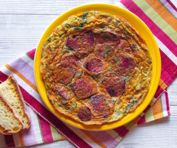 Omelette de betteraves rouges