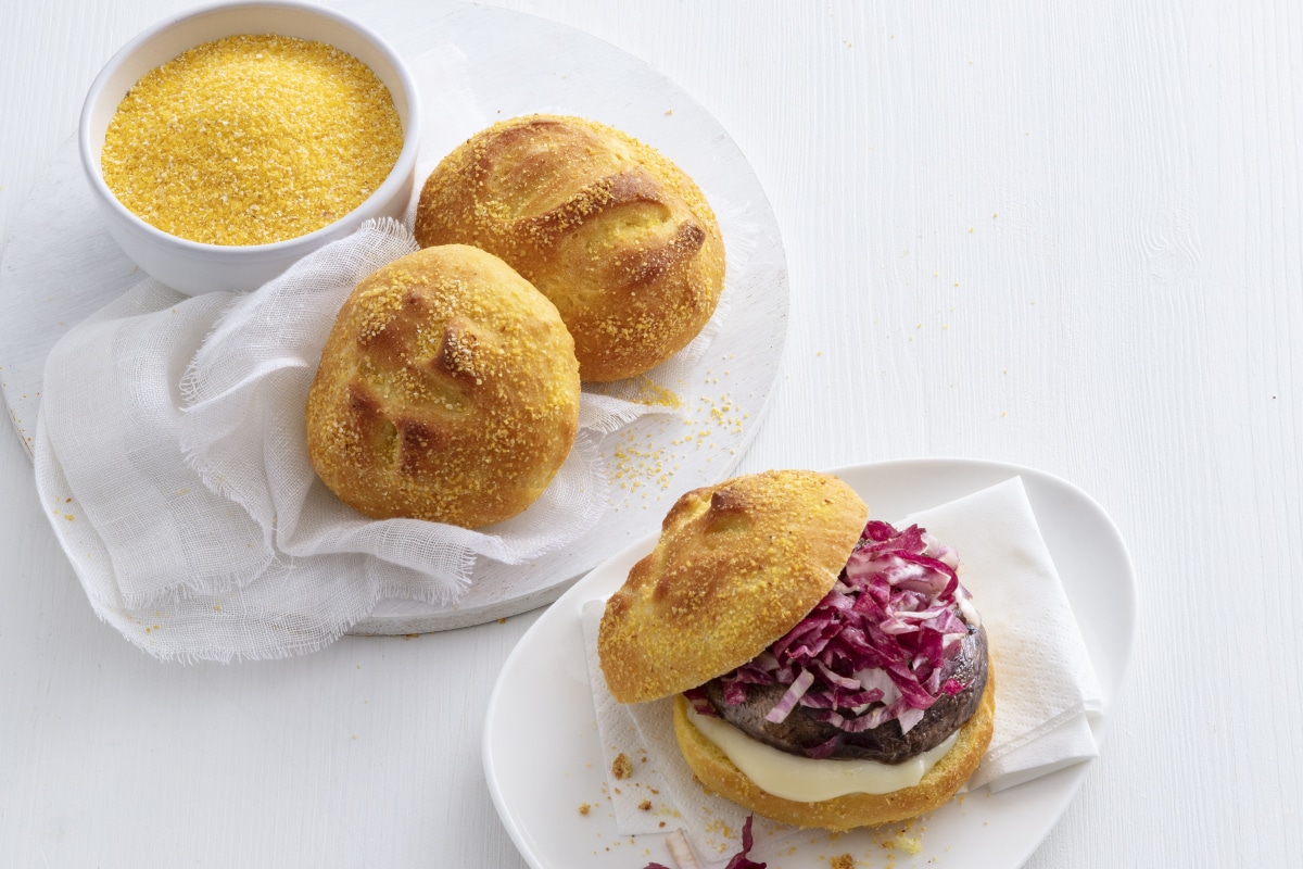 Cornbread burger aux cèpes