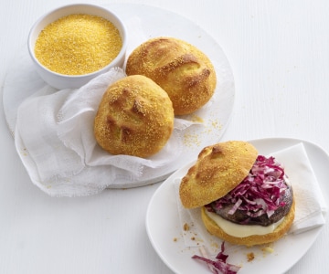 Cornbread burger aux cèpes