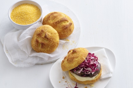 Cornbread burger aux cèpes