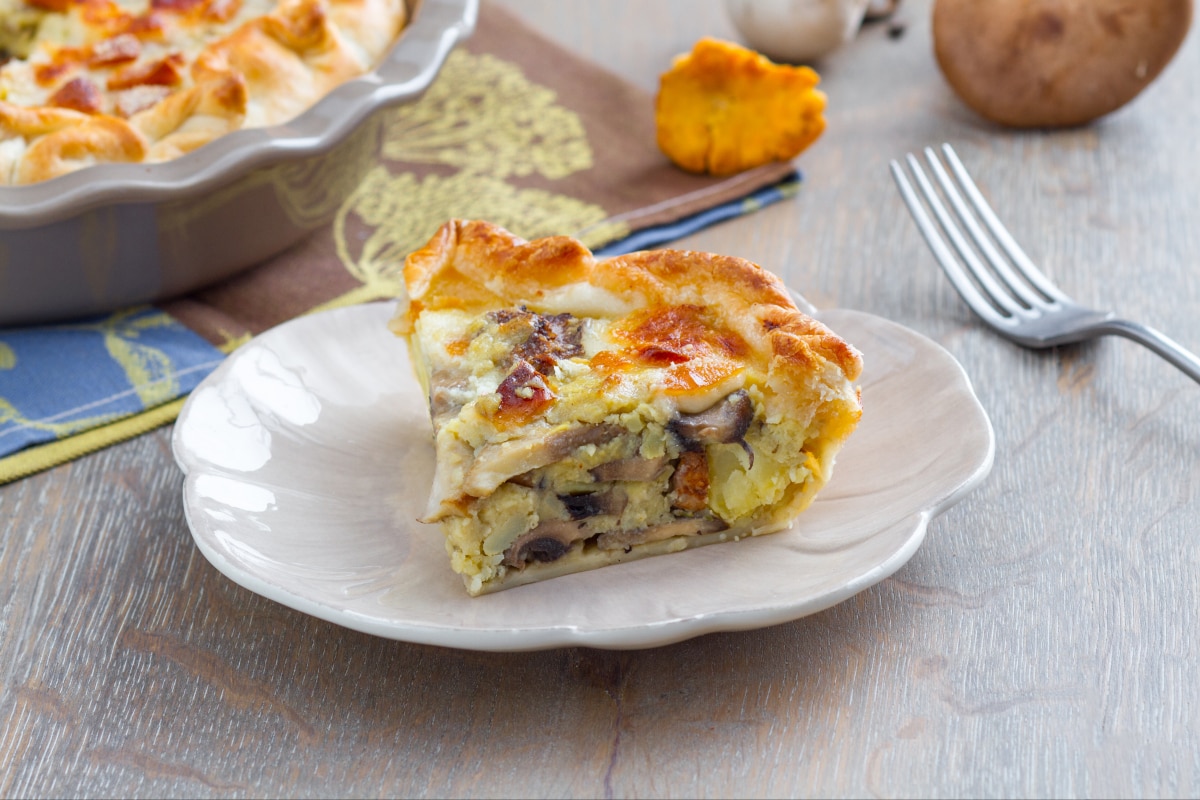 Tarte salée aux champignons et pommes de terre