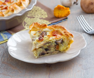 Tarte salée aux champignons et pommes de terre