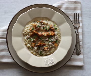Risotto aux champignons et saucisse