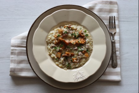 Risotto aux champignons et saucisse