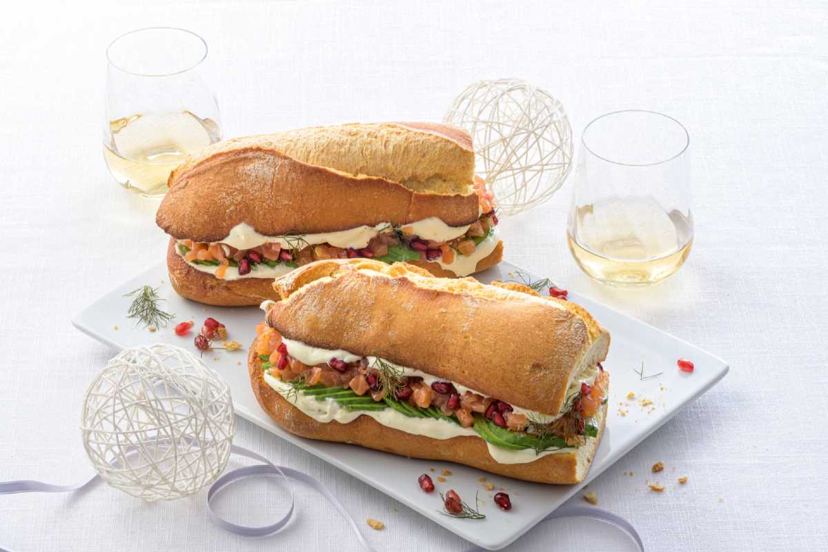 Demi-baguette au saumon