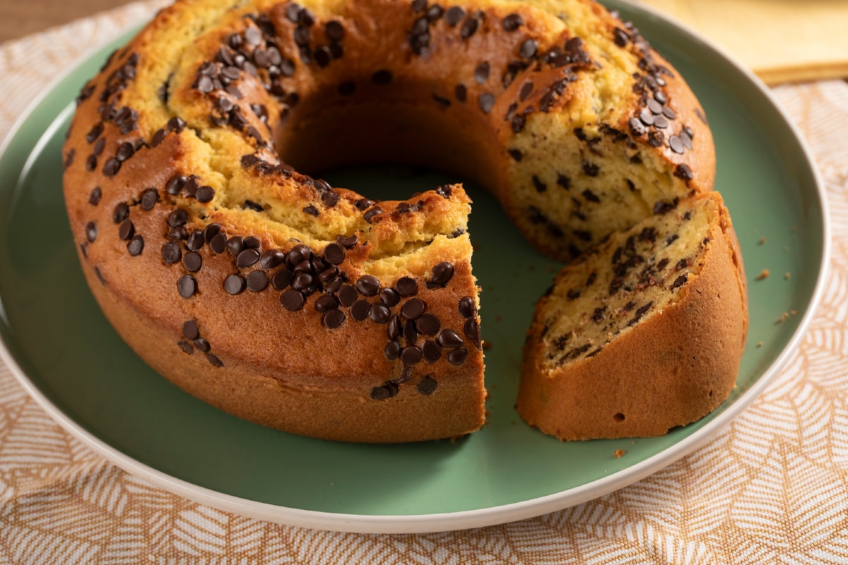 Gâteau avec des pépites de chocolat