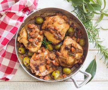 Poulet chasseur en blanc