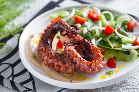 Poulpe grillé et sa mayonnaise