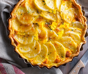 Tarte salée aux pommes de terre et mortadelle