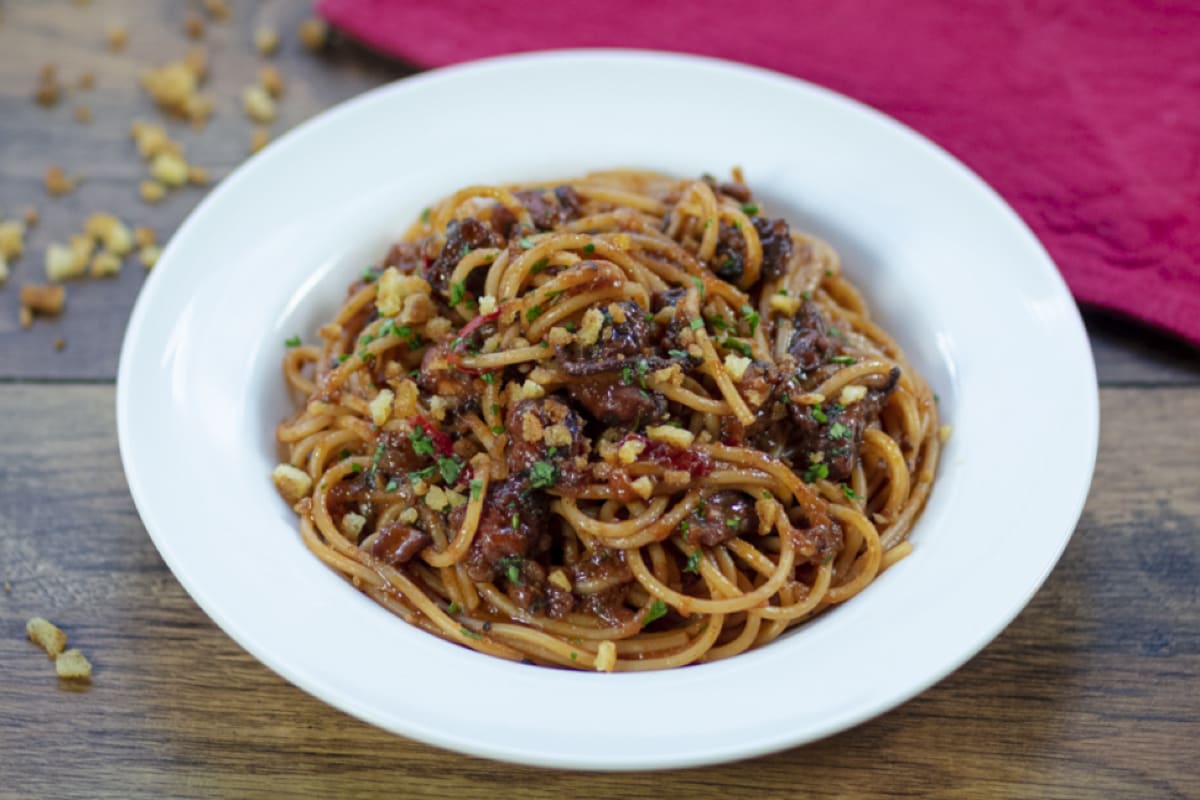 Spaghetti à la sauce de poulpe