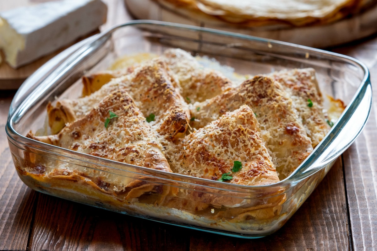 Crêpes au jambon, brie et noix