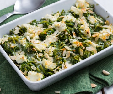 Pâtes au four avec épinards et ricotta