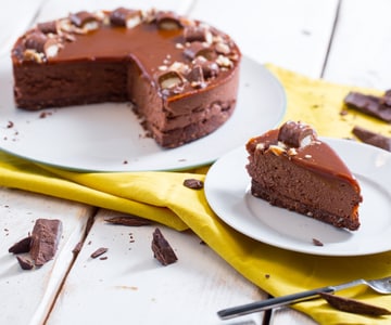 Cheesecake au chocolat et caramel au beurre salé