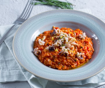 Risotto aux seiches et tomates