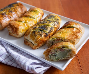 Mini strudel aux blettes, ricotta et speck