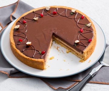 Tarte au yaourt au caramel salé et chocolat