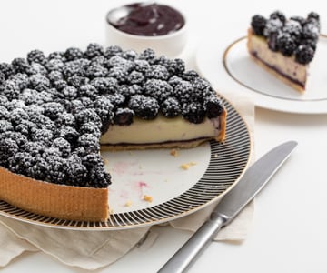 Tarte aux mûres avec ganache blanche