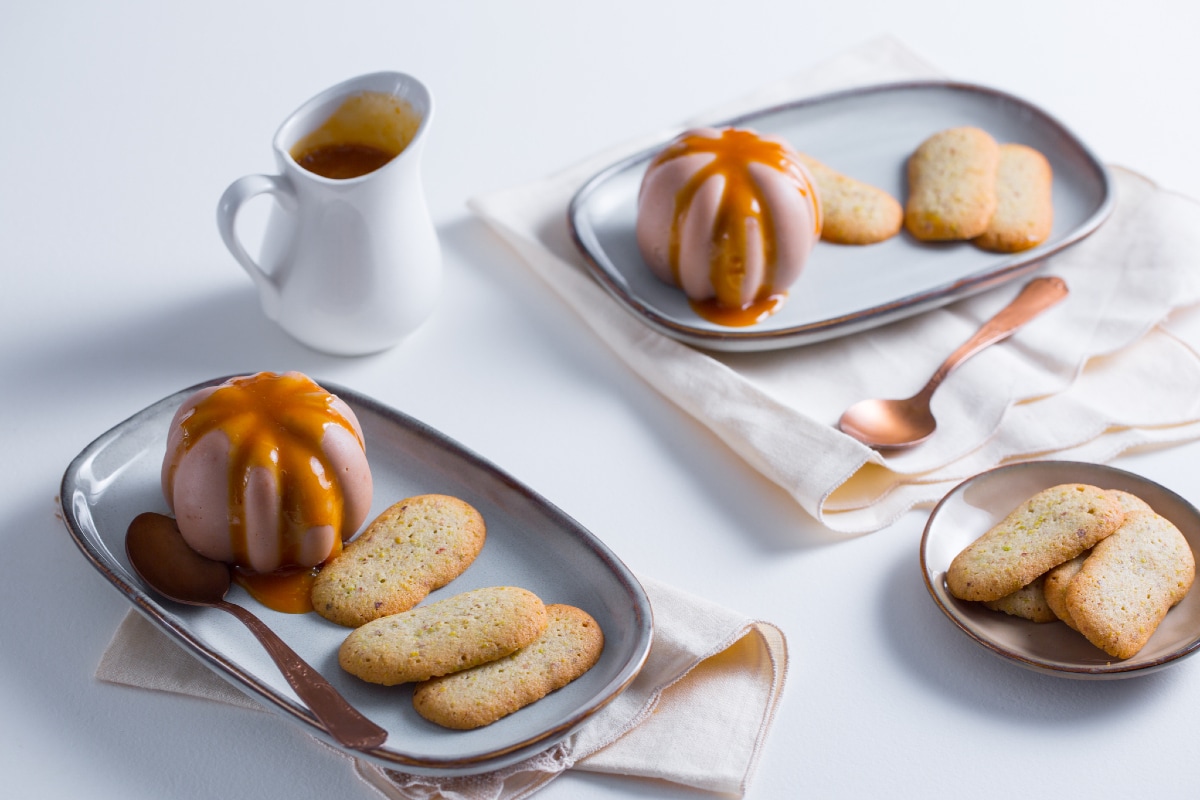 Pudding au gianduia avec sauce à l'orange