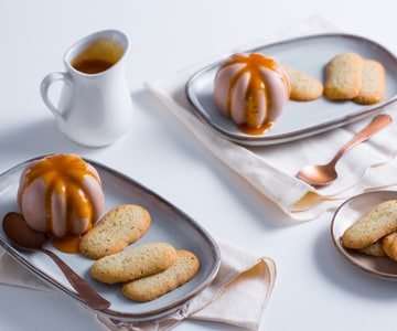 Pudding au gianduia avec sauce à l'orange