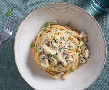 Pâtes au ragoût blanc de poisson
