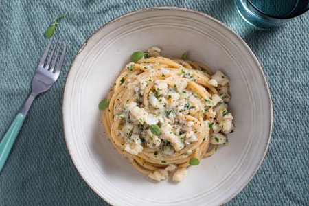 Pâtes au ragoût blanc de poisson