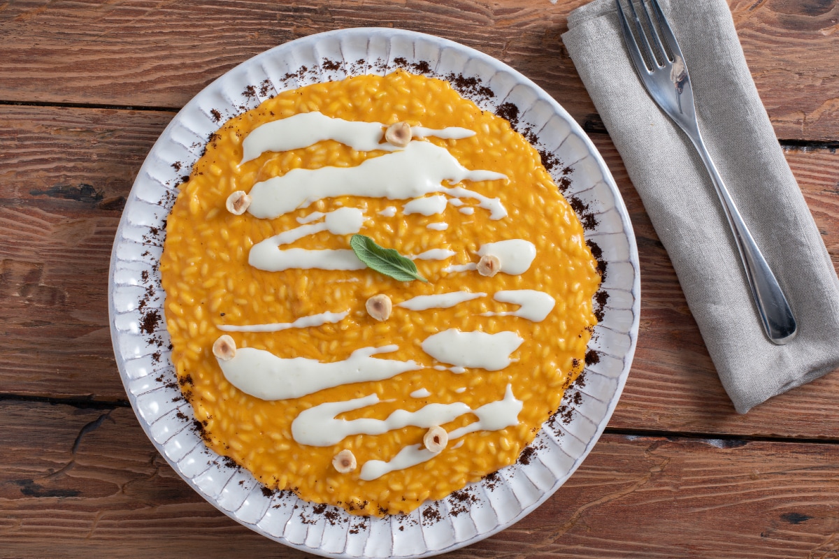 Risotto à la crème de potiron et pecorino
