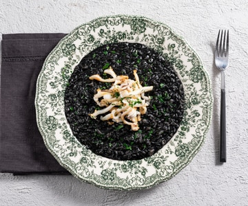 Risotto à l'encre de seiche