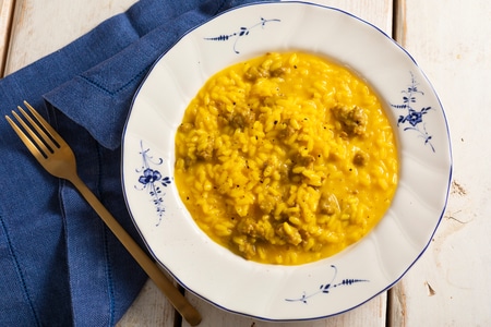 Risotto saucisse et safran