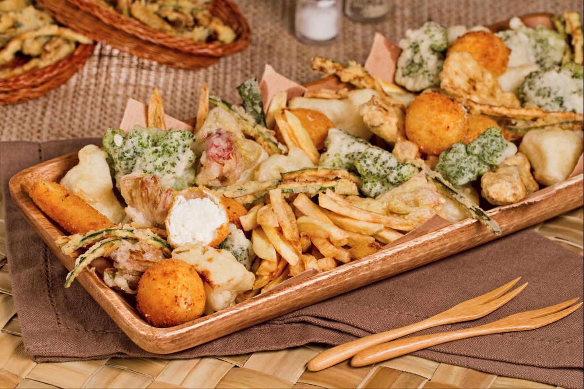 Friture mixte de légumes et fromages