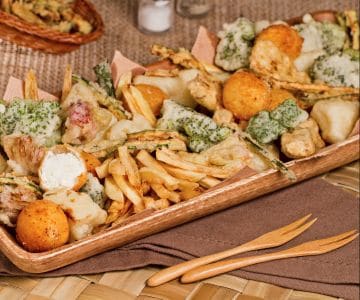 Friture mixte de légumes et fromages