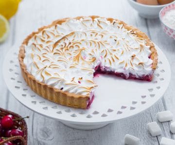Tarte aux cerises meringuée
