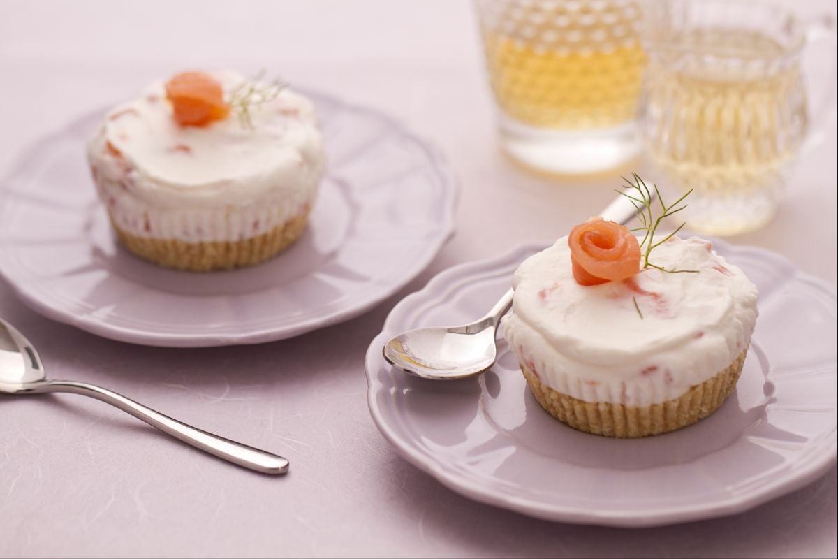 Mini cheesecake au saumon