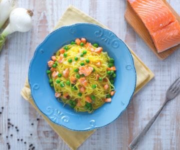 Tagliolini saumon et petits pois