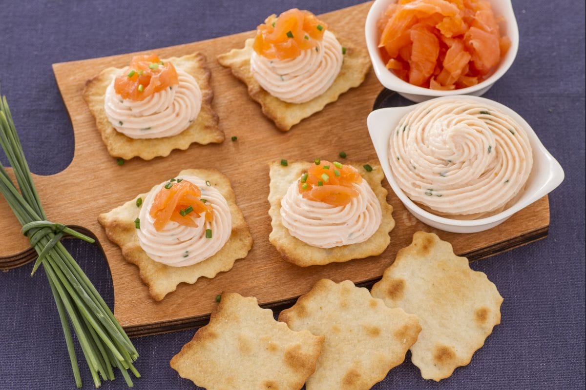 Feuilletés classiques au quark et saumon