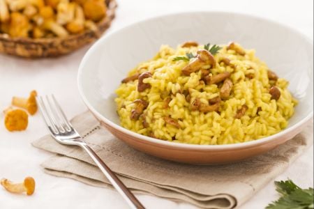 Risotto jaune aux girolles