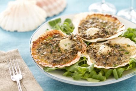 Coquilles Saint-Jacques au vin