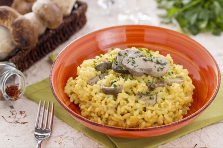 Risotto aux cèpes et safran
